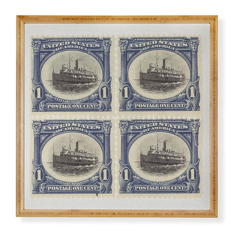 DENY Designs 1901 1c Fast Lake Navigation Stamps Framed Wall Art