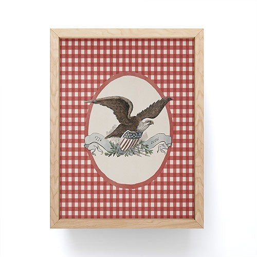 DENY Designs Gingham Eagle Framed Mini Art Print