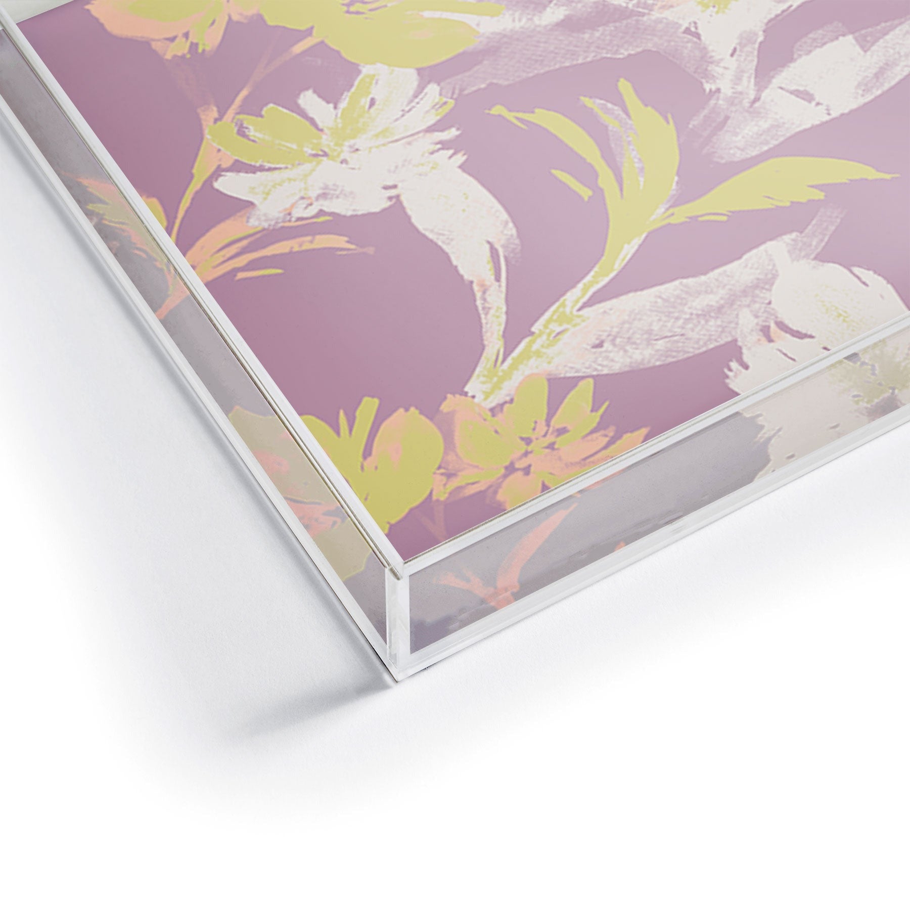 Gabriela Fuente Emma Lilac Floral Acrylic Tray