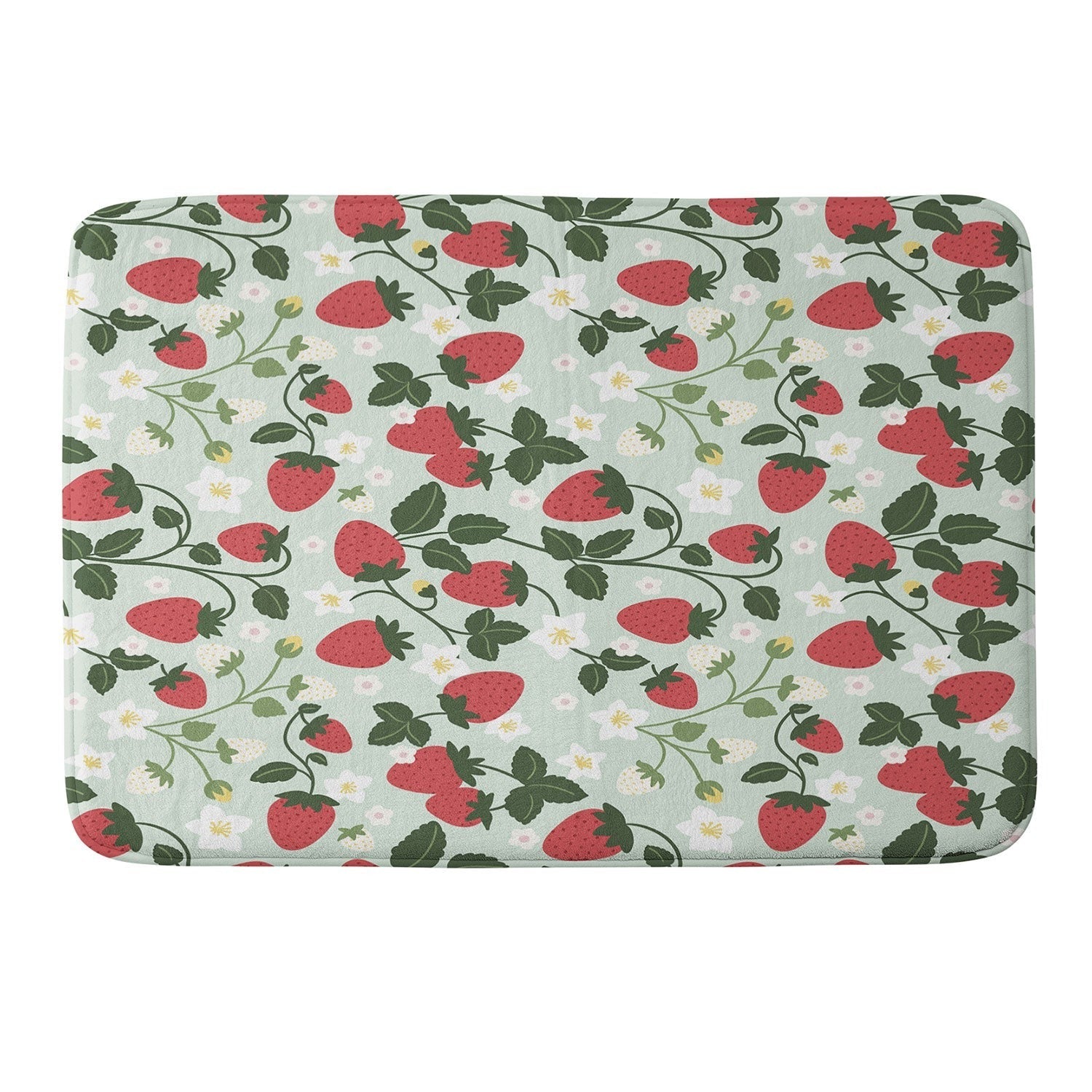 Design by Spark Strawberry Florals Fields Memory Foam Bath Mat