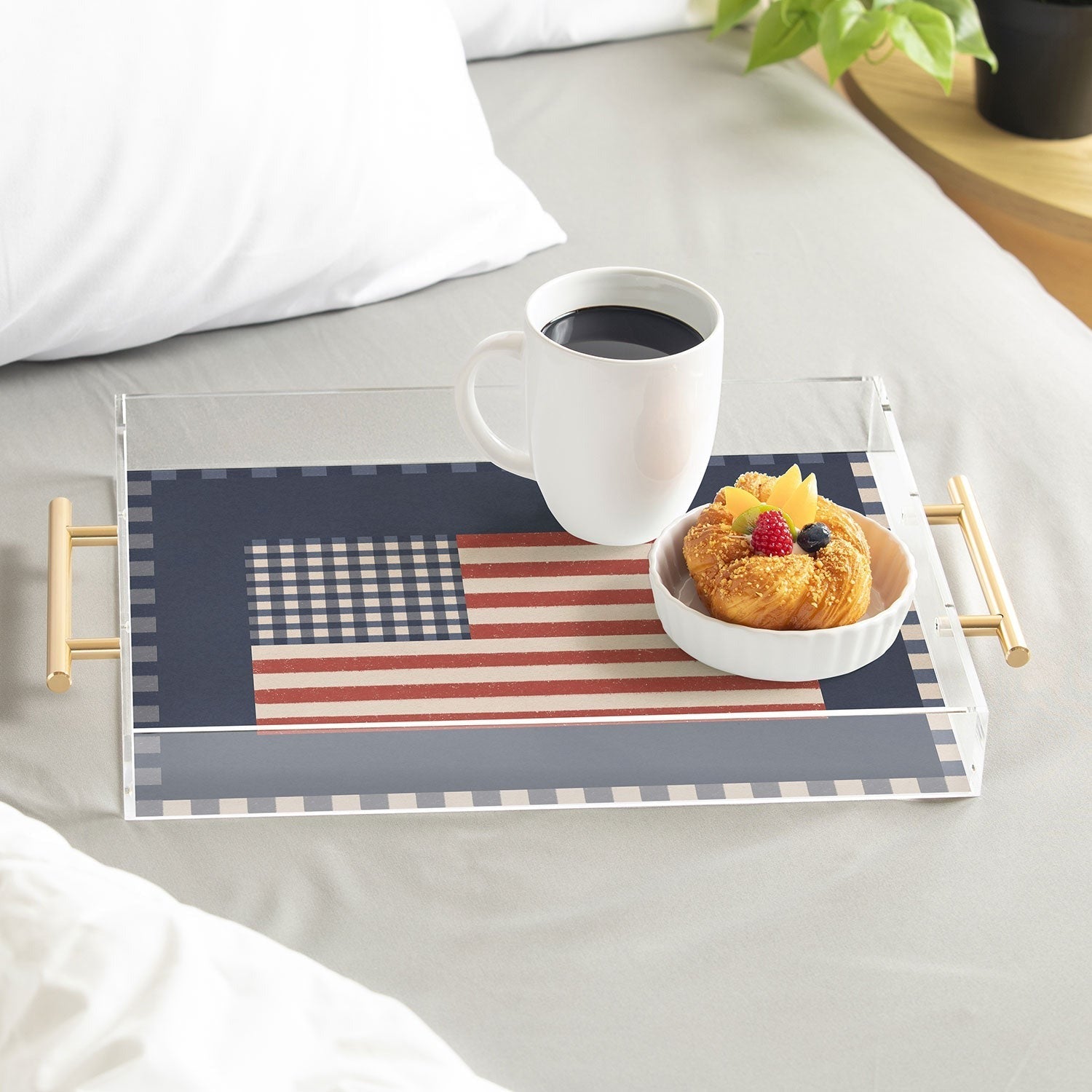 DENY Designs Gingham Flag Acrylic Tray