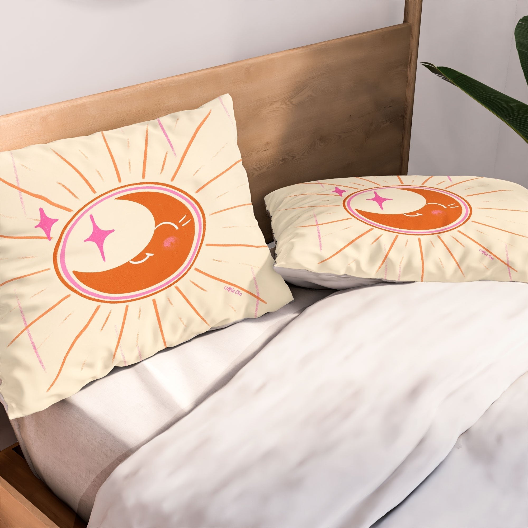 Little Om Celestial Moon cream Pillow Shams