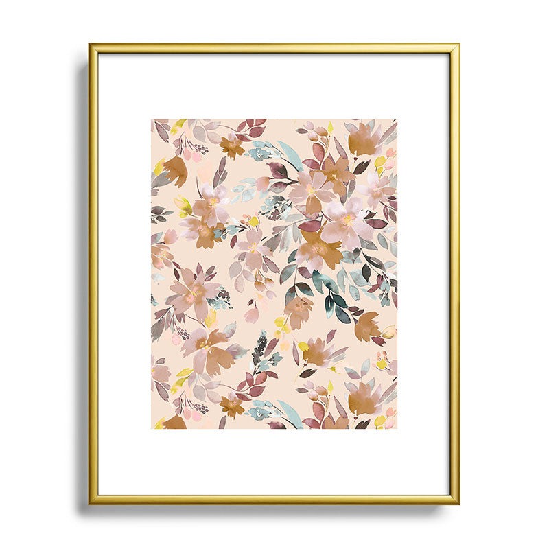 Ninola Design Botanic Retreat Floral Oleander Whimsical Soft Pink Metal Framed Art Print