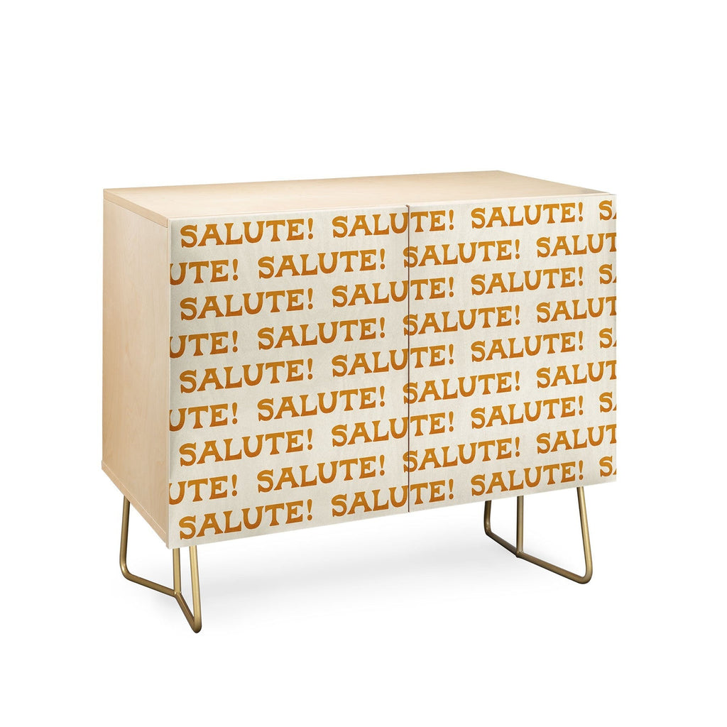 Jessica Molina Salute Gold Pattern on Cream Credenza