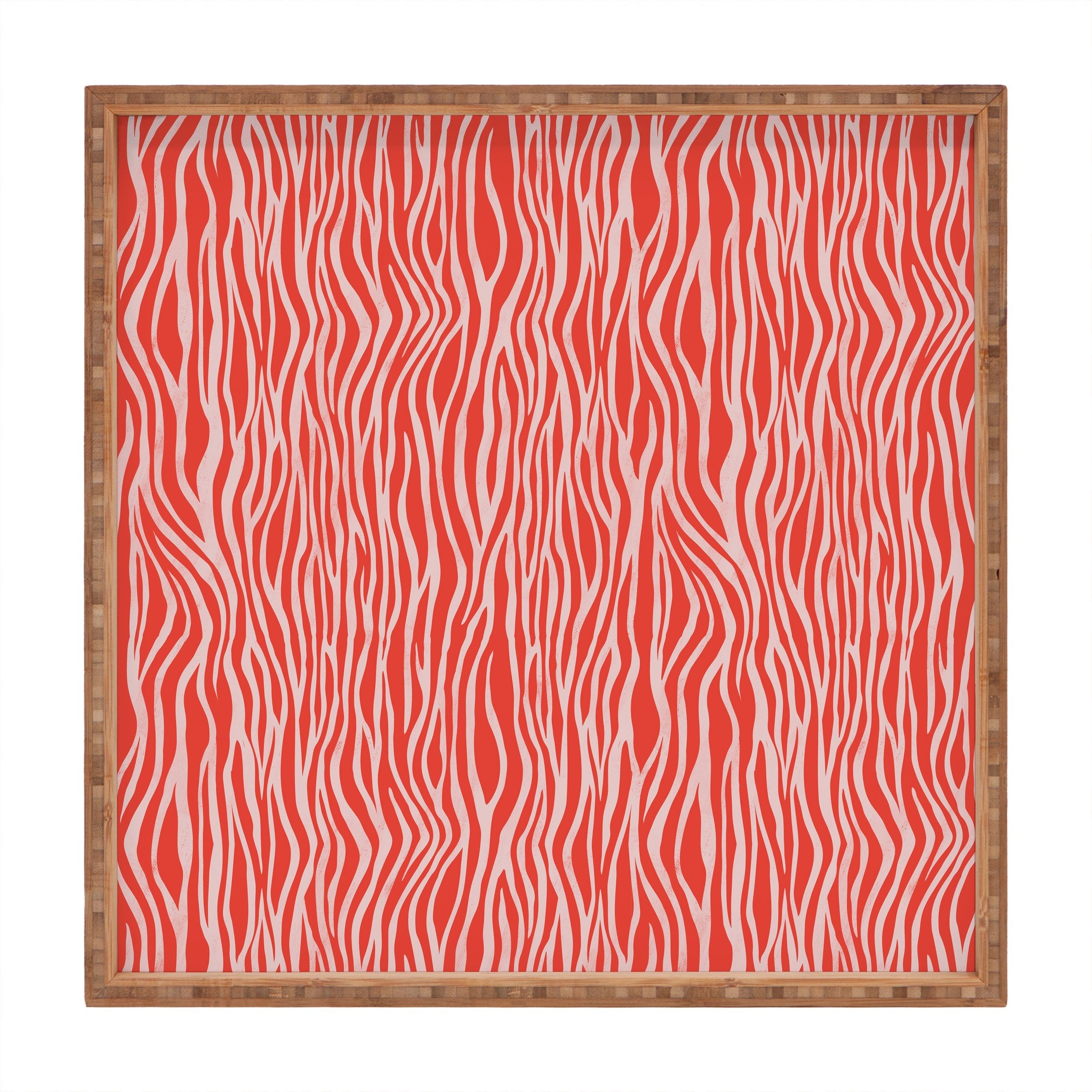 Avenie BR Red Zebra Stripe Square Tray