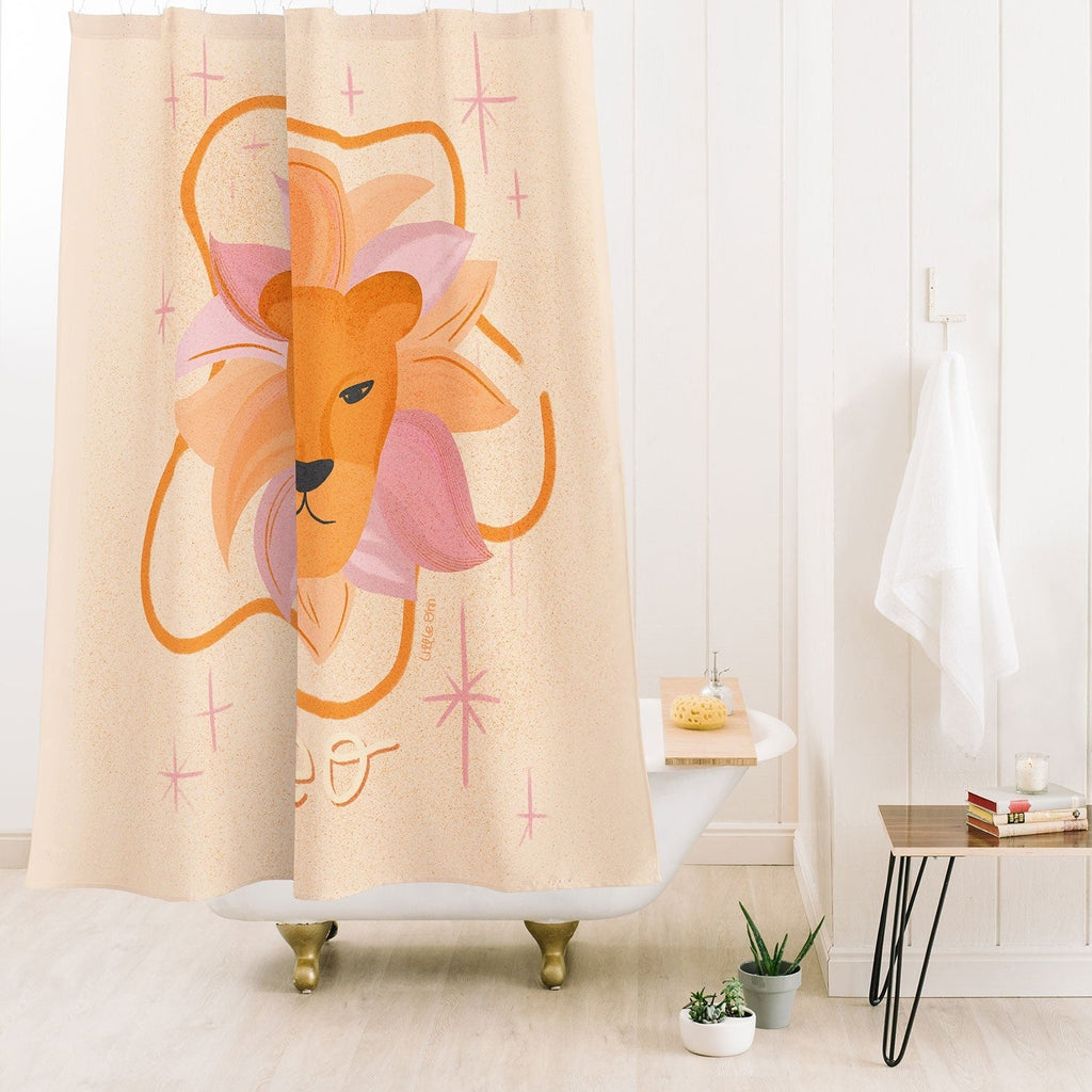 Little Om Zodiac Signs Leo Shower Curtain