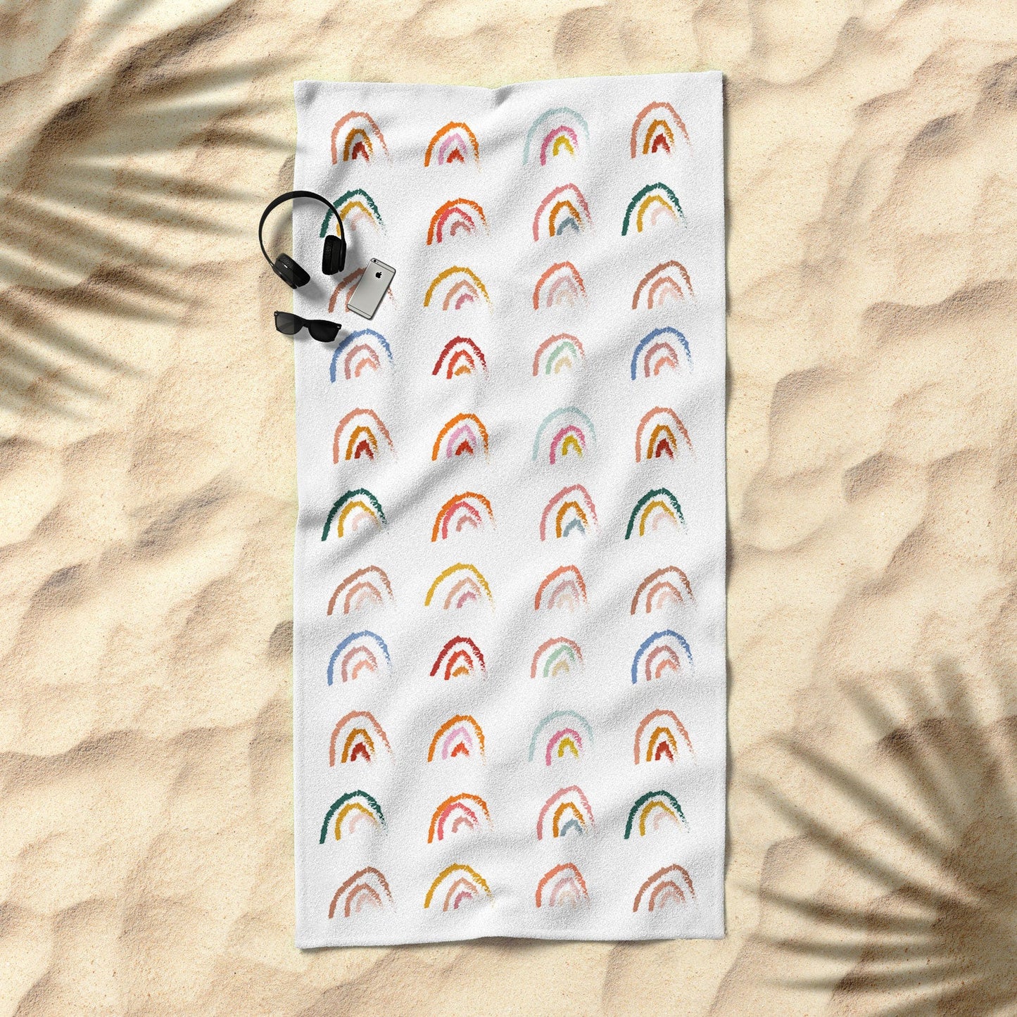 Lyman Creative Co Rainbows Pastel Beach Towel
