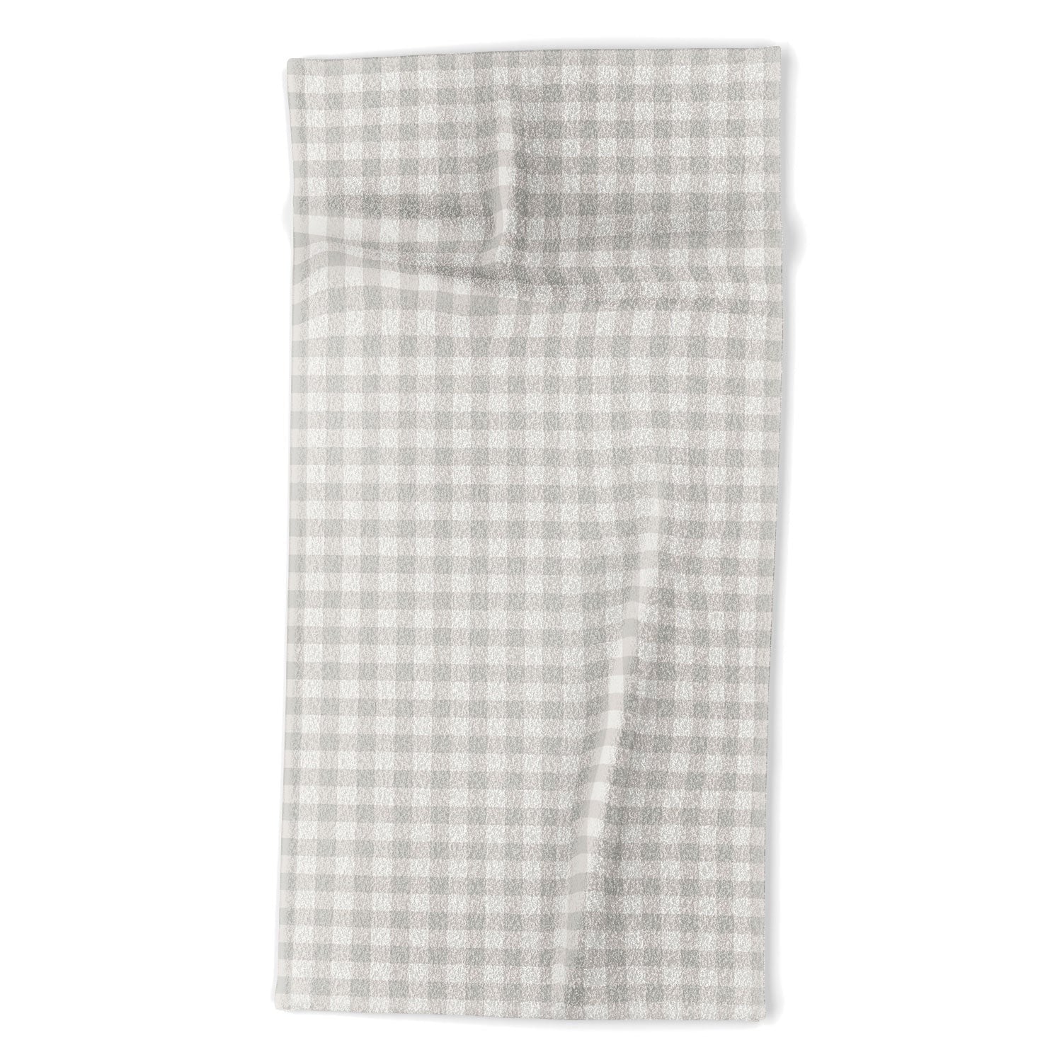 Colour Poems Gingham Plaid Pattern Cloud White Beach Towel