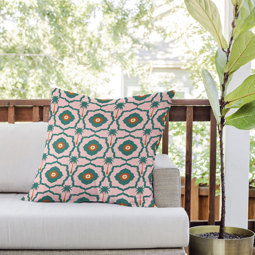 Design by Spark Mid Mod Palm Springs Outdoor Throw Pillow
