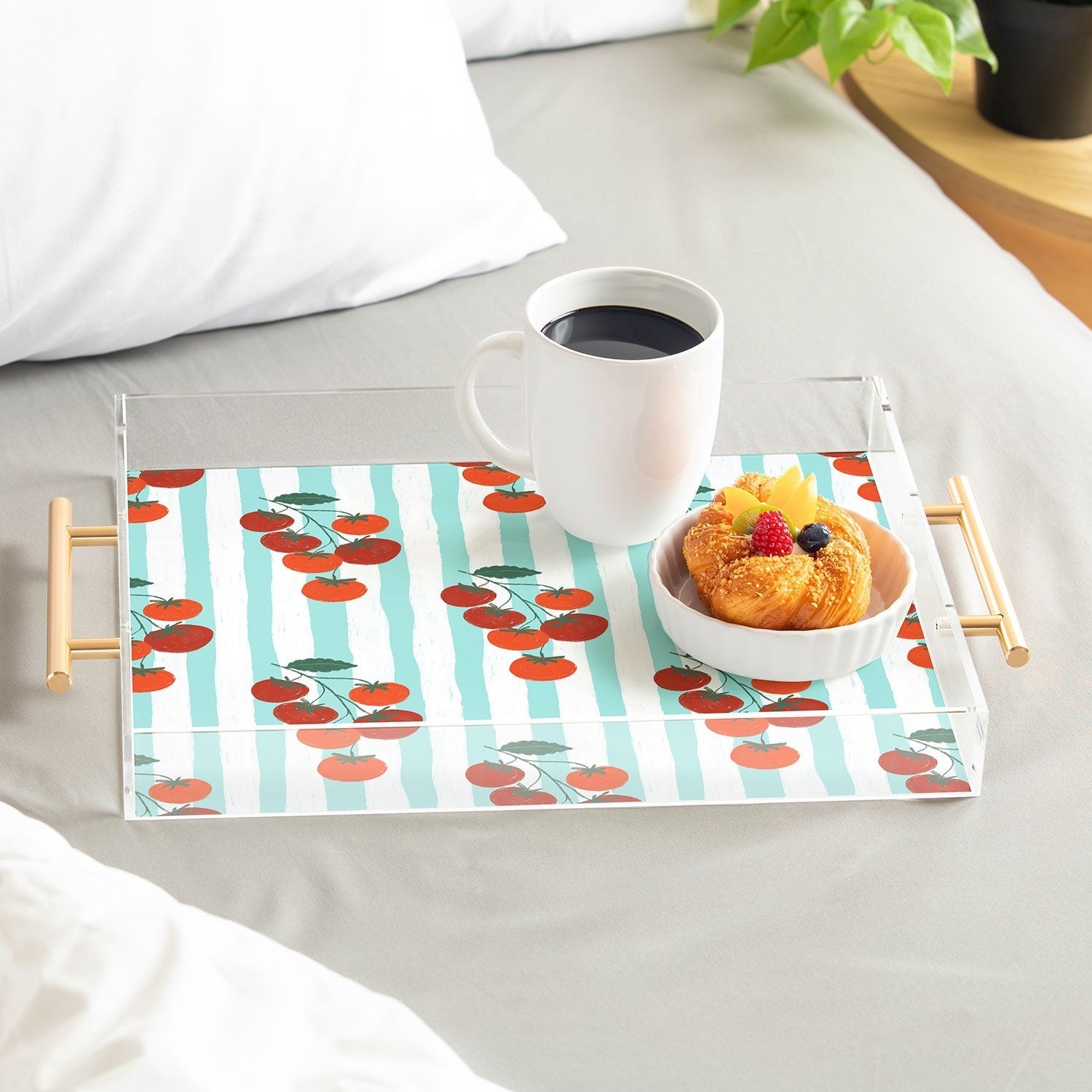 Design by Spark Zesty Tomatoes and Stripes Acrylic Tray