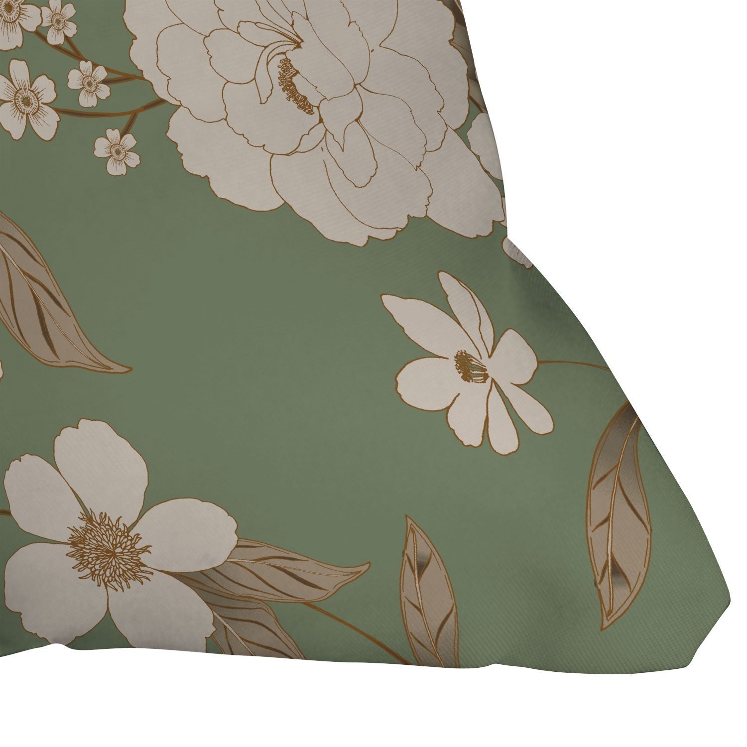 Gabriela Fuente Olive Floral Roberta Outdoor Throw Pillow