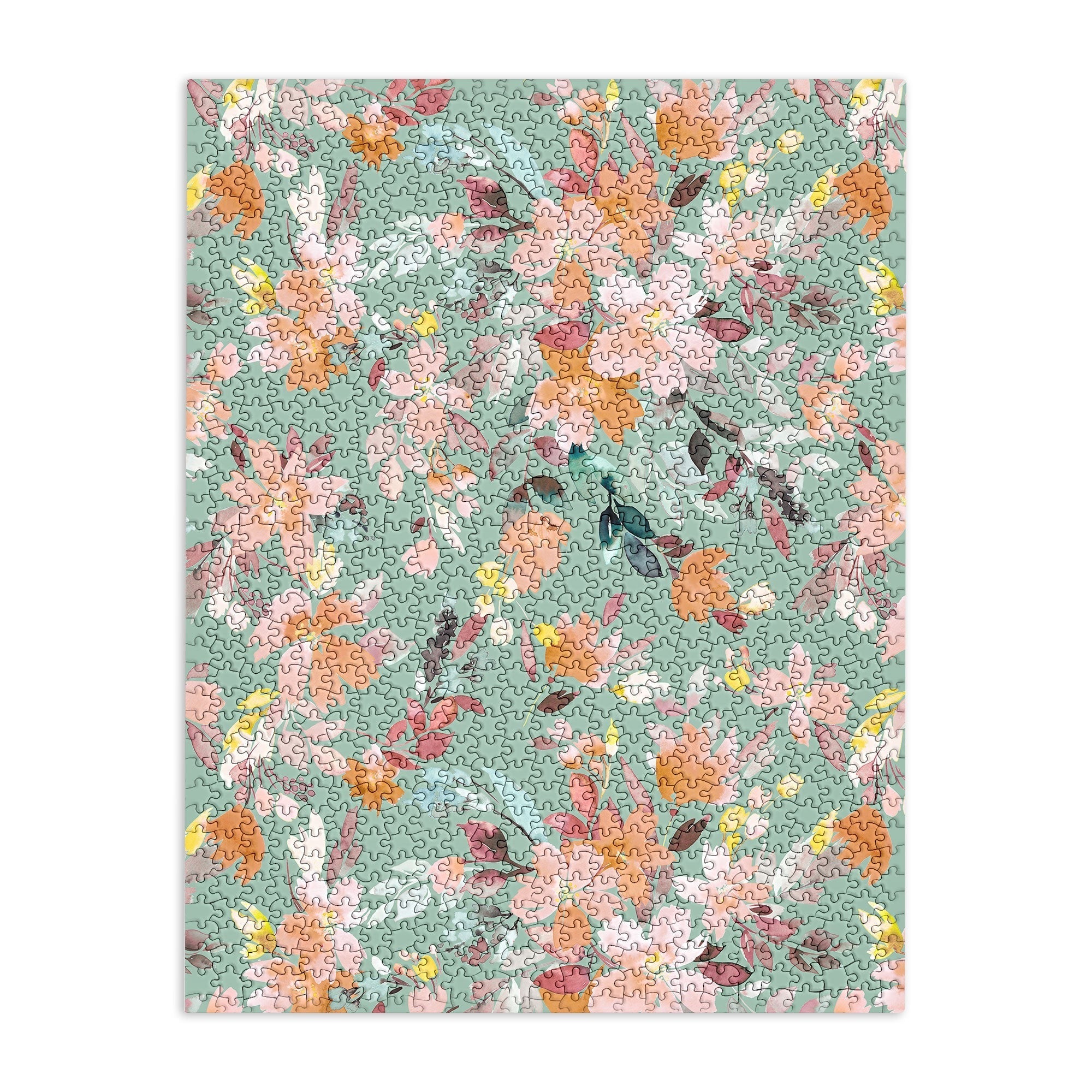 Ninola Design Botanic Retreat Floral Oleander Whimsical Teal Green Puzzle