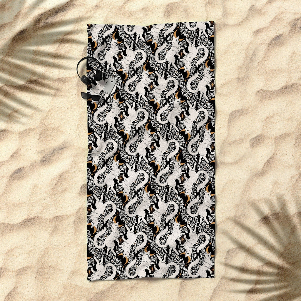 Avenie Celestial Cats Gold Beach Towel