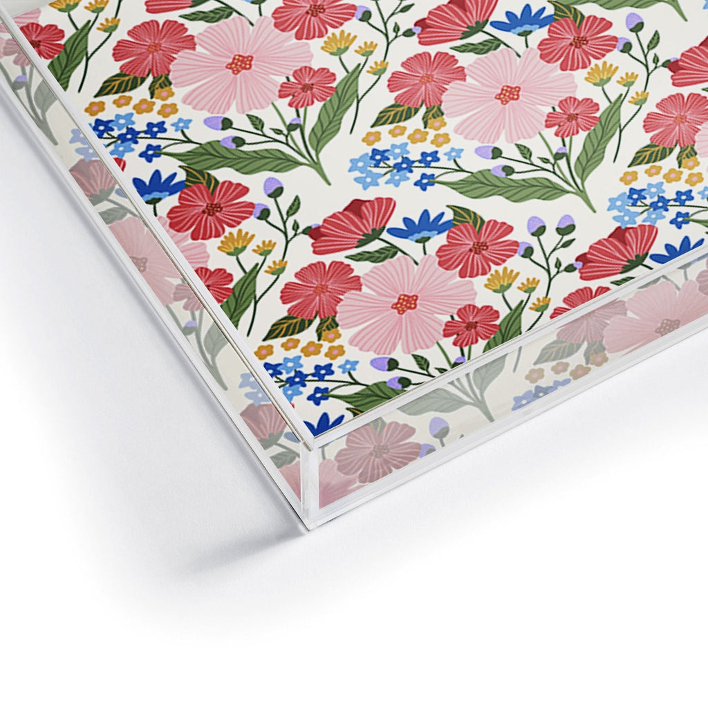 Design by Spark Wild Bloom Flowers Acrylic Tray