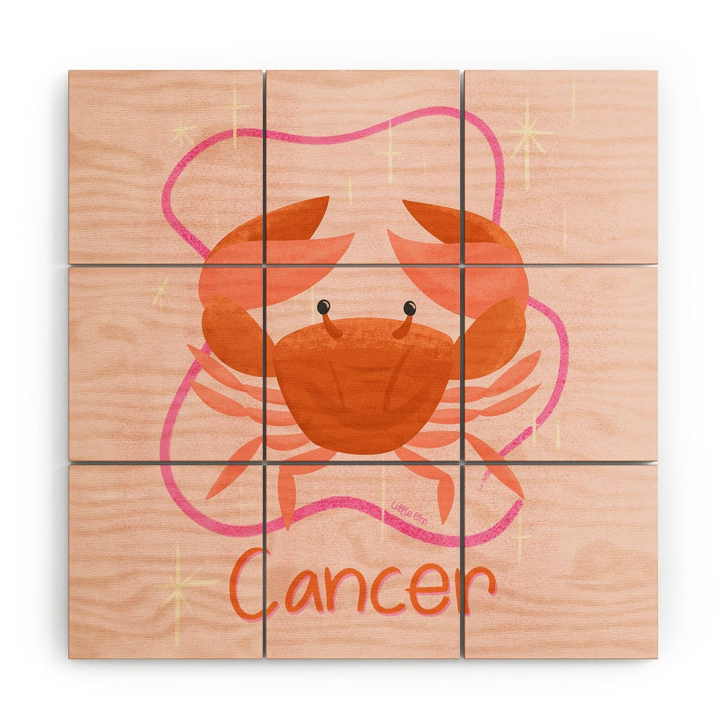 Little Om Zodiac Signs Cancer Wood Wall Mural