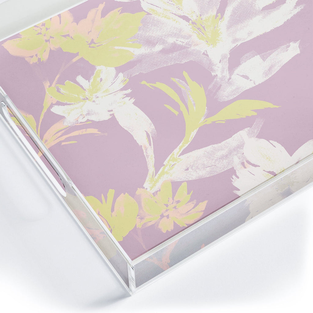 Gabriela Fuente Emma Lilac Floral Acrylic Tray