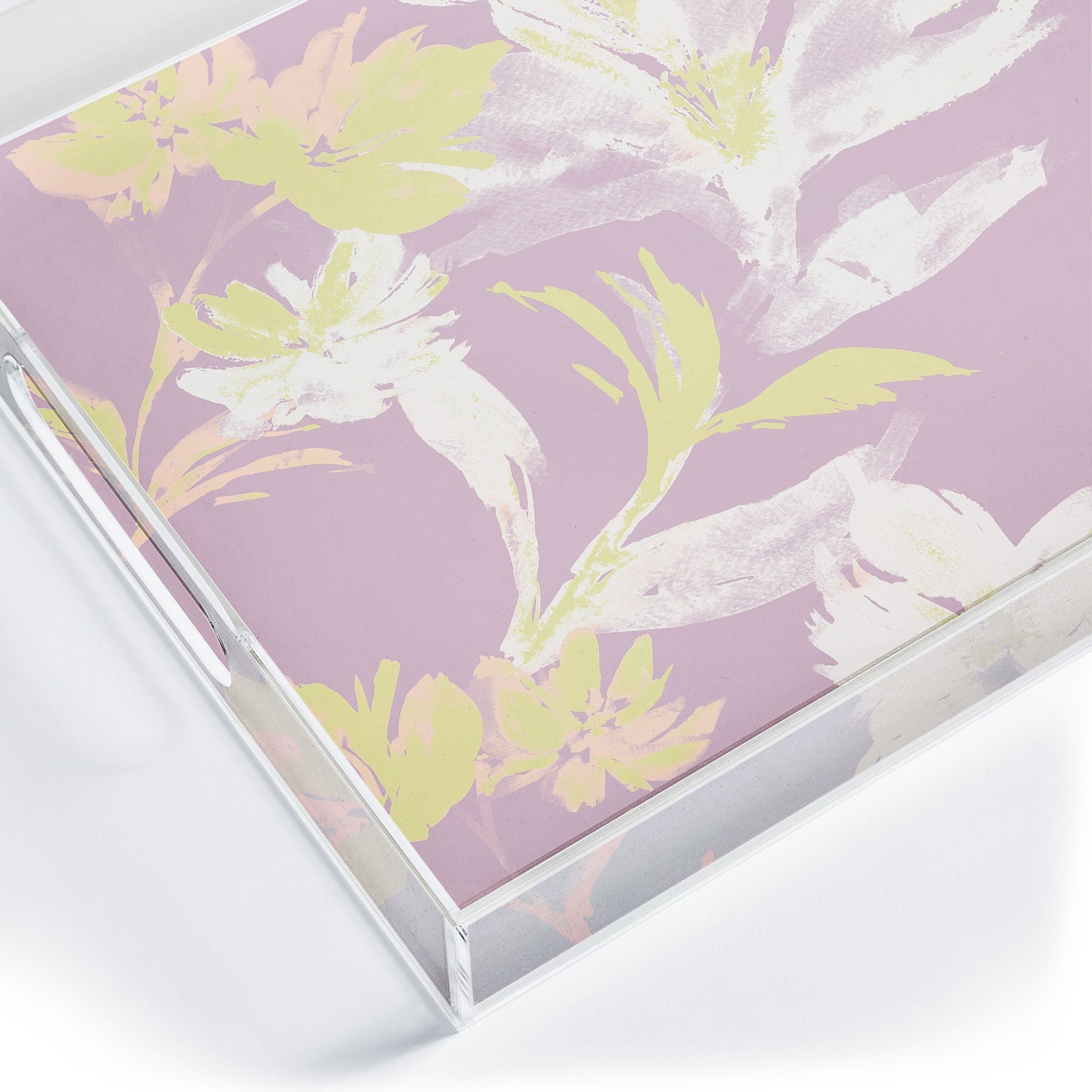 Gabriela Fuente Emma Lilac Floral Acrylic Tray