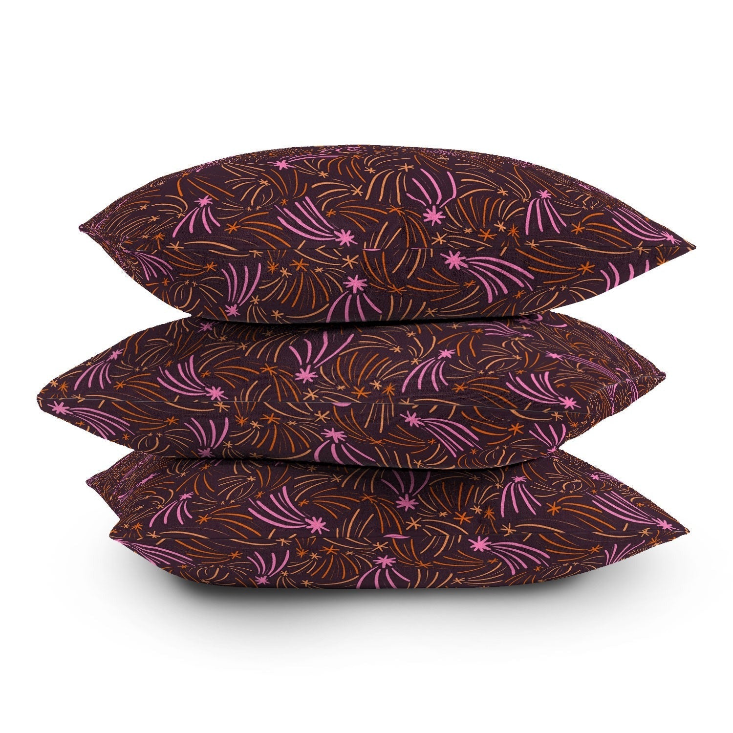 Little Om Pattern Shooting Stars plum Throw Pillow