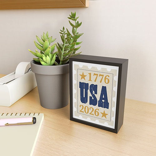 DENY Designs USA Stamp Framed Mini Art Print