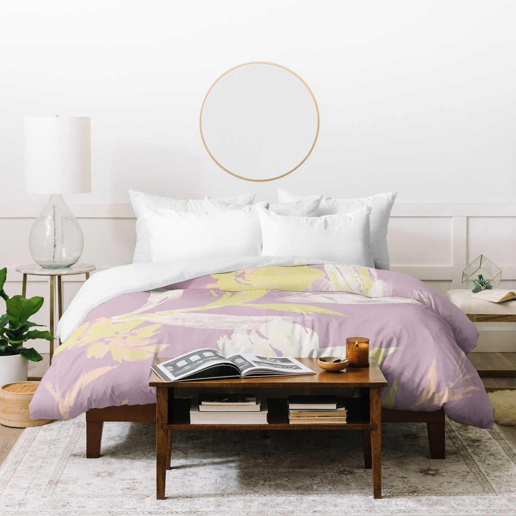 Gabriela Fuente Emma Lilac Floral Duvet Cover