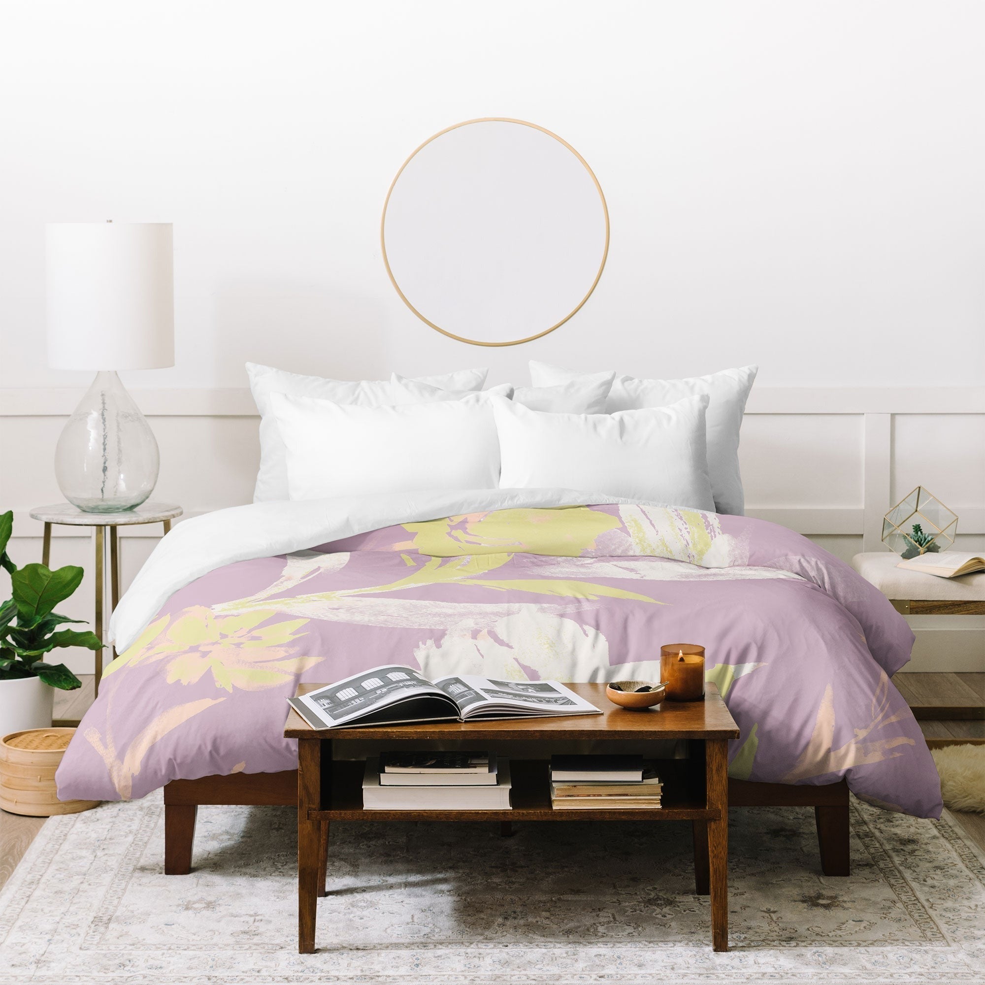 Gabriela Fuente Emma Lilac Floral Duvet Cover