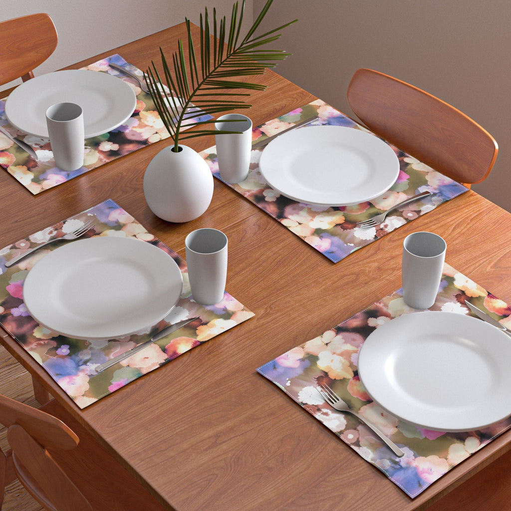 Ninola Design Botanic Retreat Ombre Abstract Watercolor Flowers Pink gold Placemat