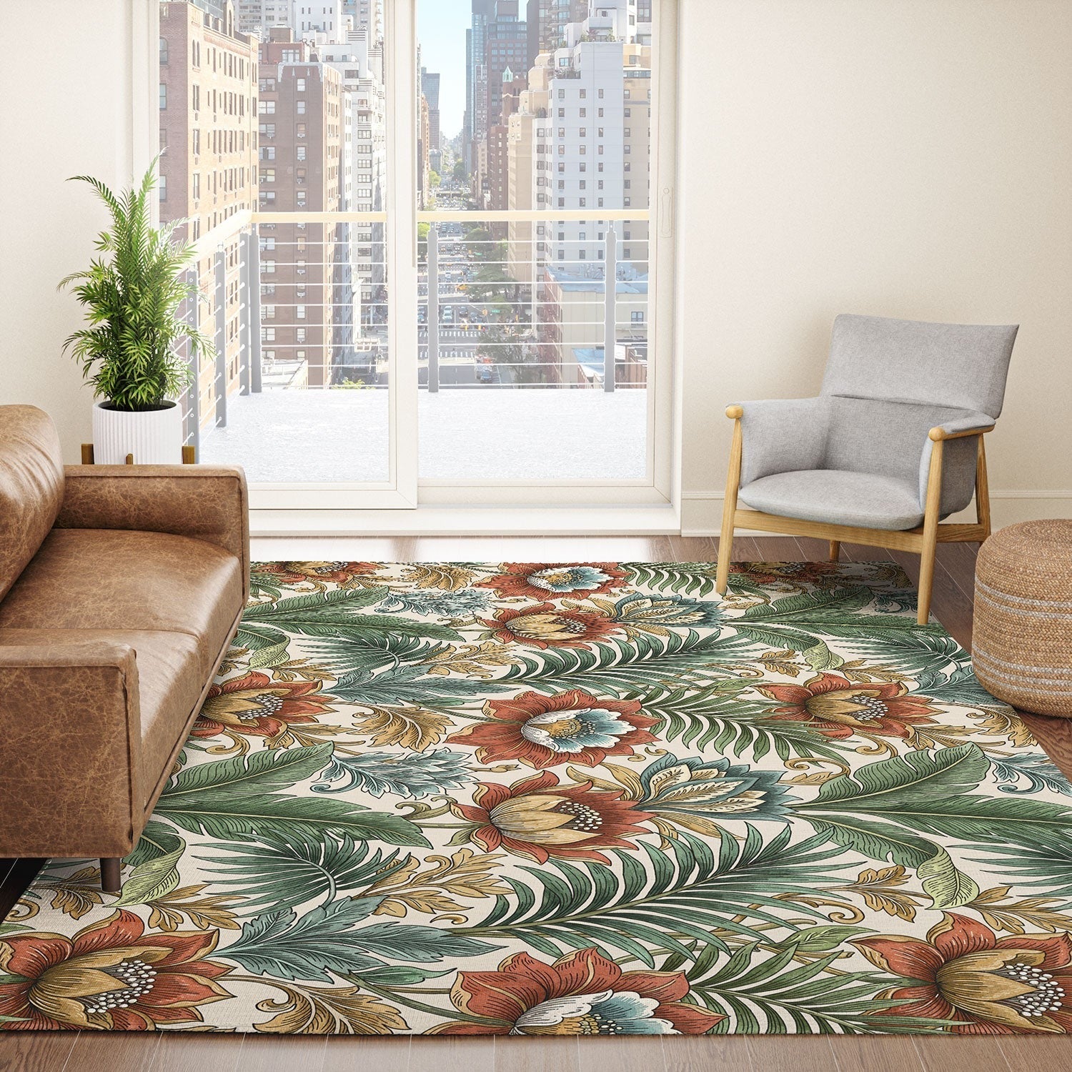Marta Barragan Camarasa Retro Jungle Garden Area Rug