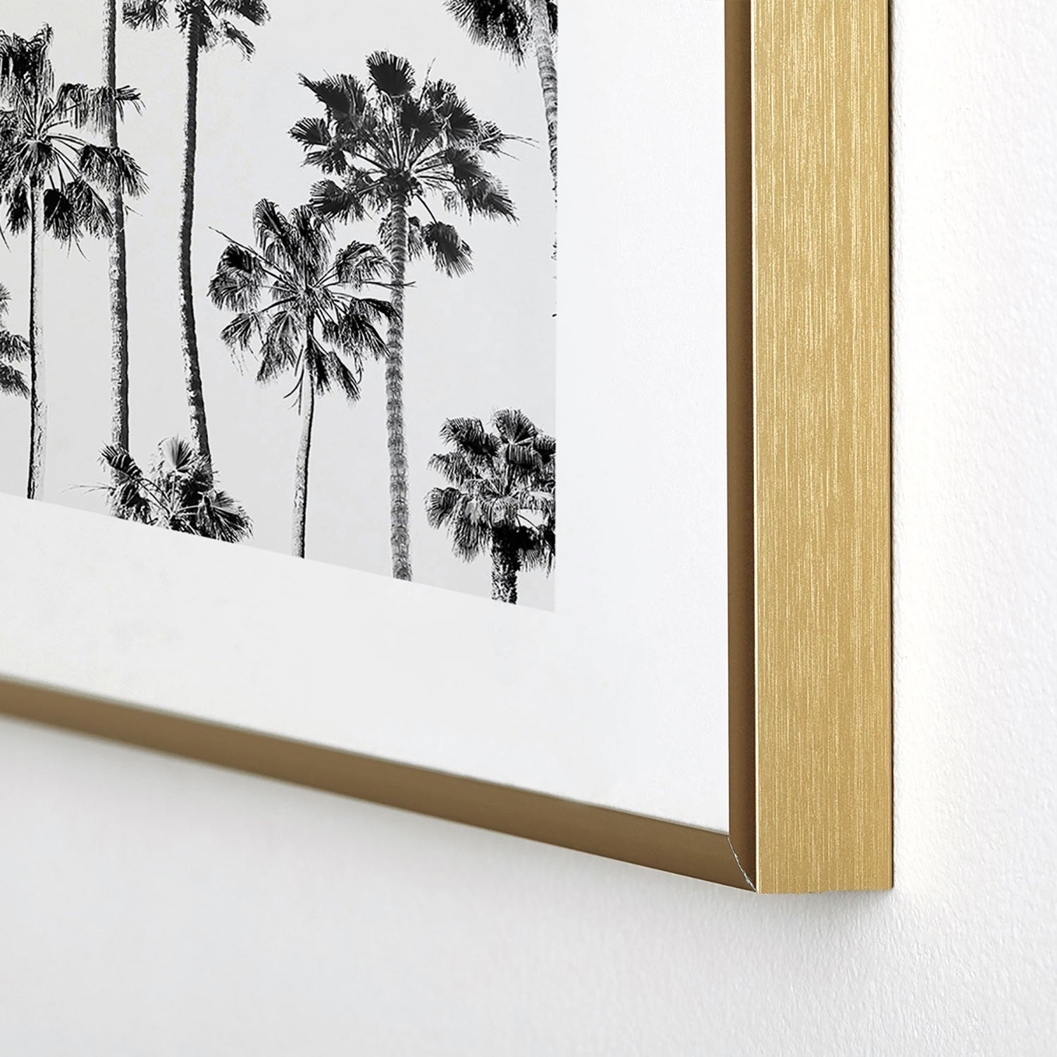 Gal Design Black And White Palms Metal Framed Art Print