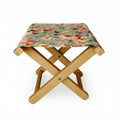 Ninola Design Botanic Retreat Painterly Tropical Flowers Sage Green Folding Stool