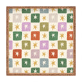 LouBruzzoni Retro Star Block Pattern Square Tray