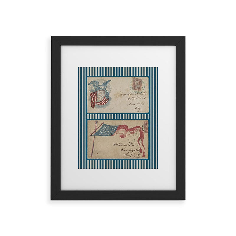 DENY Designs Civil War Envelopes Framed Art Print