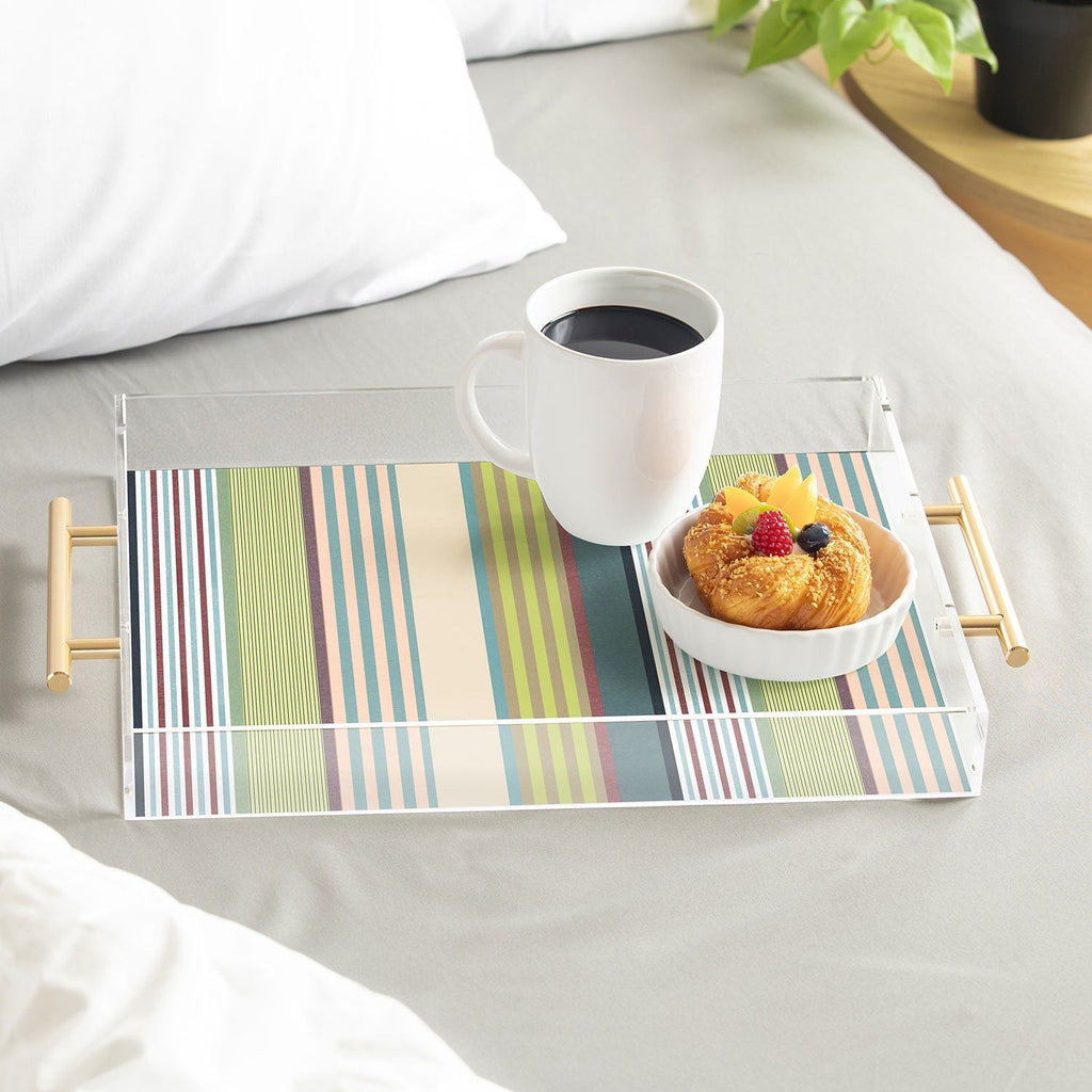 Marta Barragan Camarasa Colorful Stripe Delight Acrylic Tray