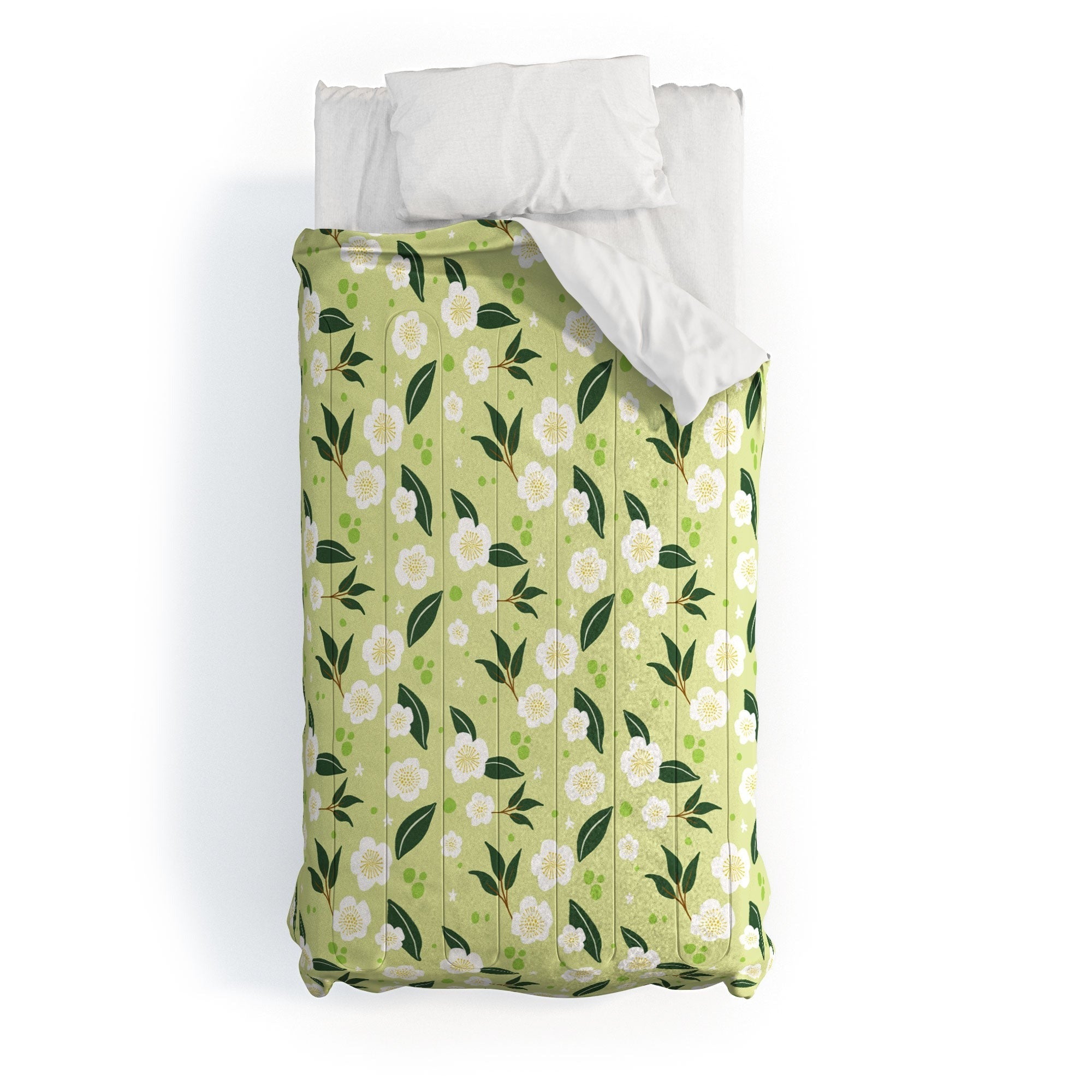Design by Spark Matcha Tea Florals Comforter