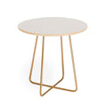Colour Poems Gingham Plaid Pattern Cloud White Round Side Table