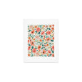 Ninola Design Botanic Retreat Tropical Whimsical Flowers Coral Green Art Print