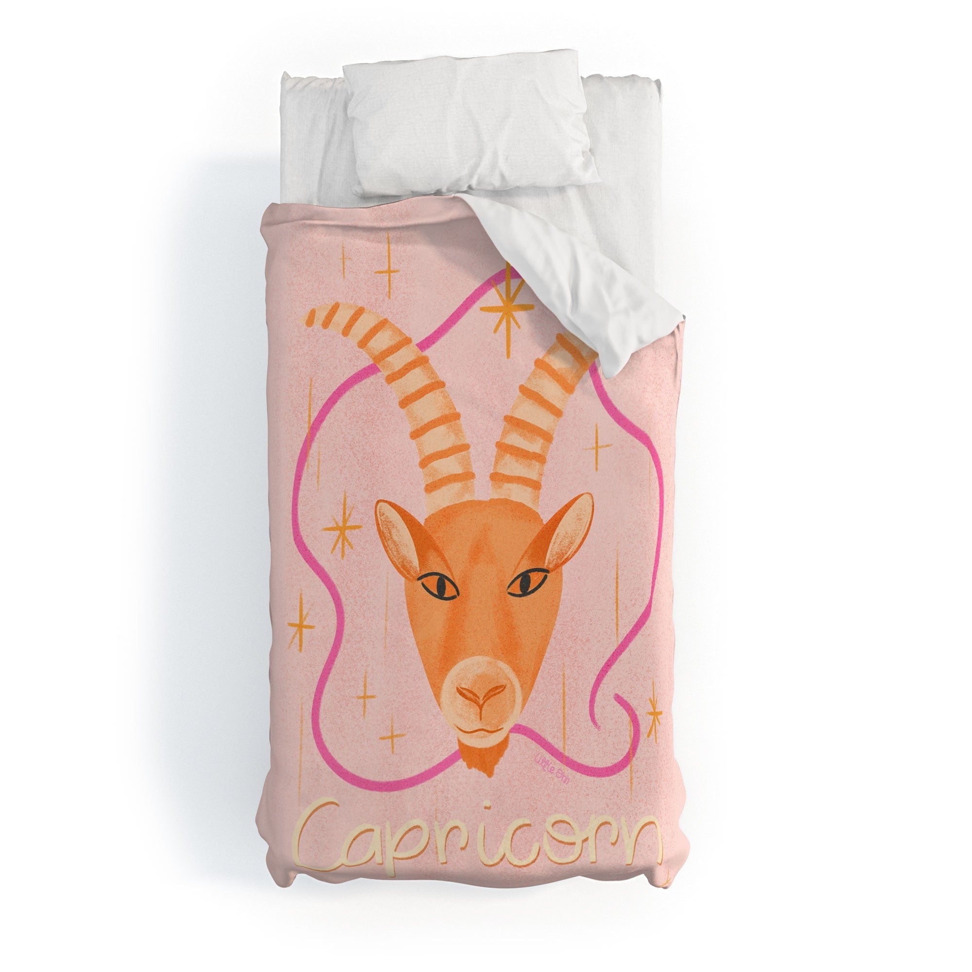 Little Om Zodiac Sign Capricorn Duvet Cover