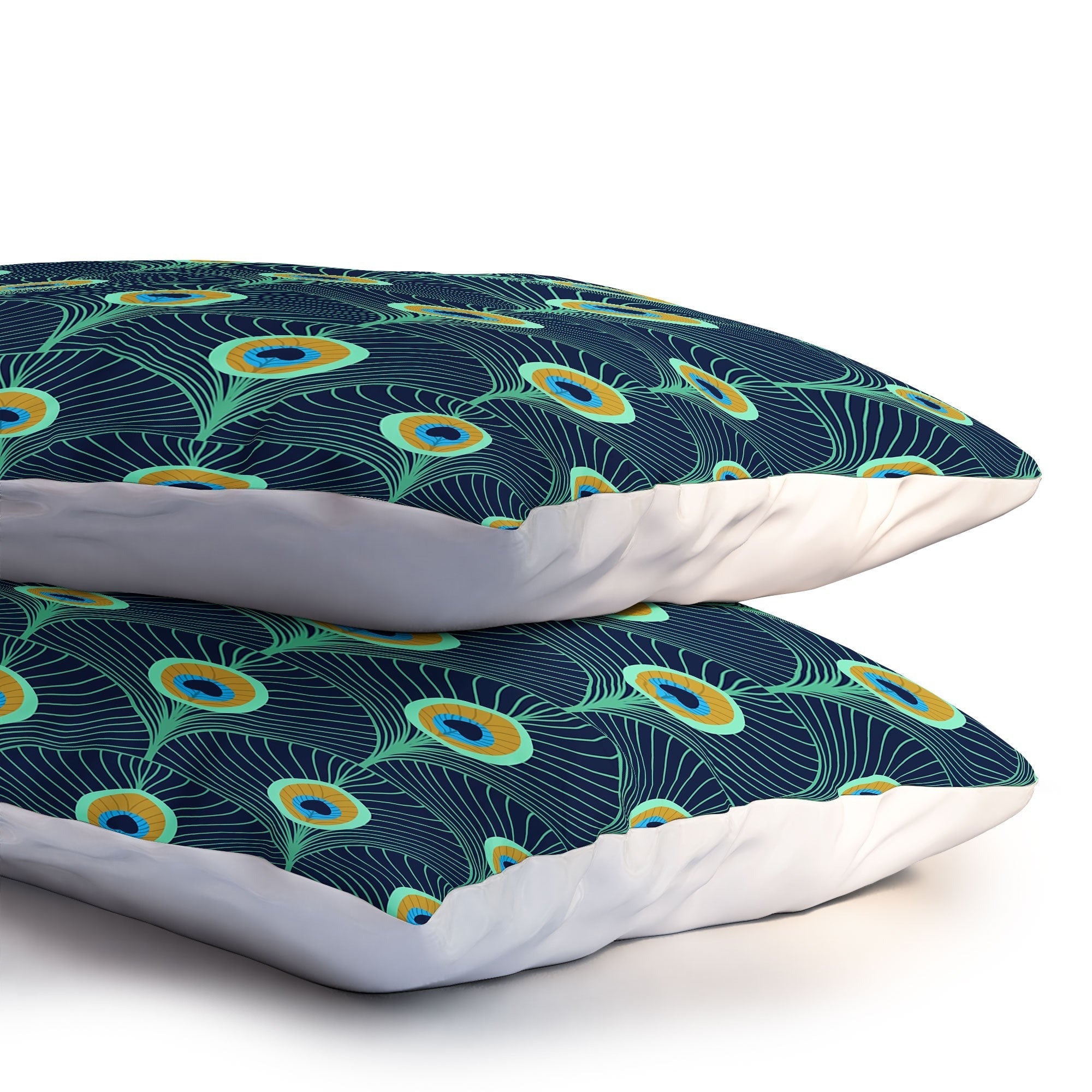 Design by Spark Peacock Deco Feathers Pillow Shams
