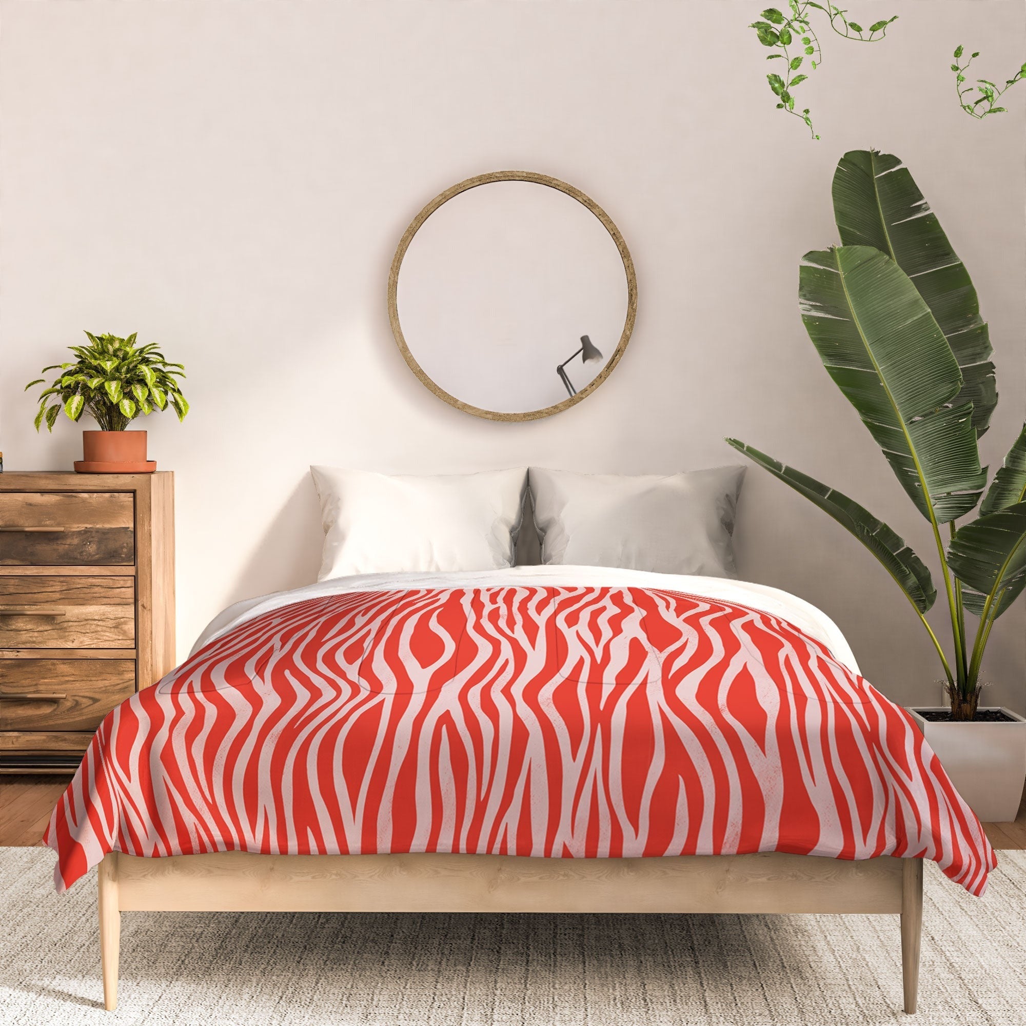 Avenie BR Red Zebra Stripe Comforter