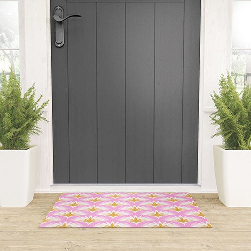 Jennifer Labre Pink Palmetto Welcome Mat