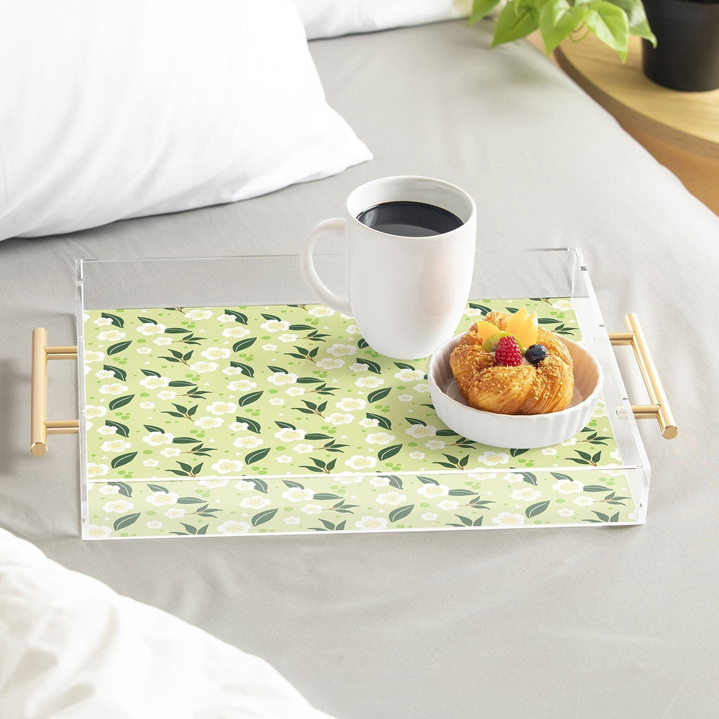 Design by Spark Matcha Tea Florals Acrylic Tray