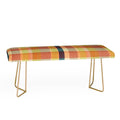 Marta Barragan Camarasa Retro Picnic Plaid Warm Tones Bench