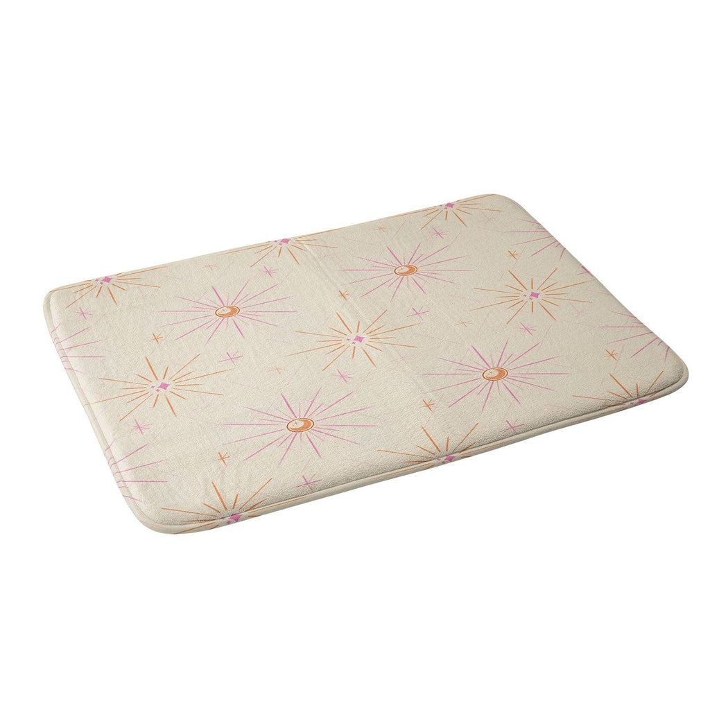 Little Om Pattern Little Moon cream Memory Foam Bath Mat