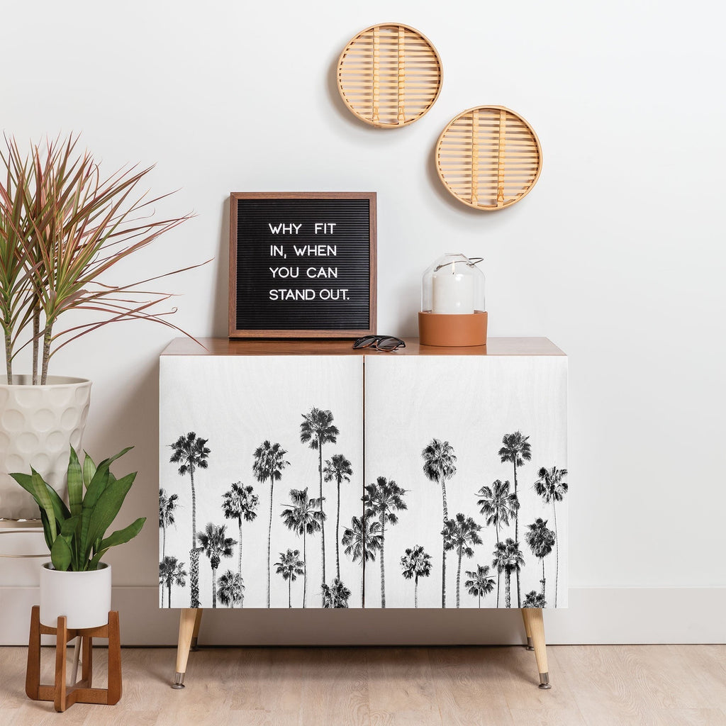 Gal Design Black And White Palms Credenza
