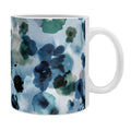 Ninola Design Botanic Retreat Ombre Abstract Watercolor Flowers Blue Navy Coffee Mug