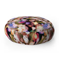 Ninola Design Botanic Retreat Ombre Abstract Watercolor Flowers Pink gold Floor Pillow Round