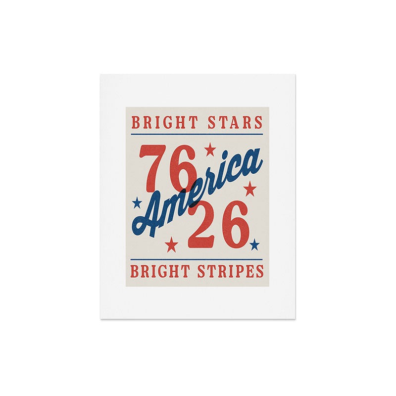 DENY Designs Bright Stars Bright Stripes Art Print