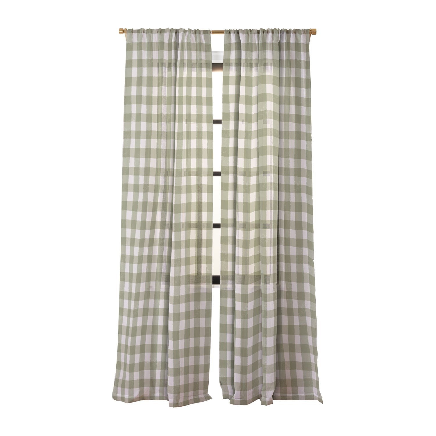 Menina Lisboa Rustic Green Plaid Sheer Non Repeat