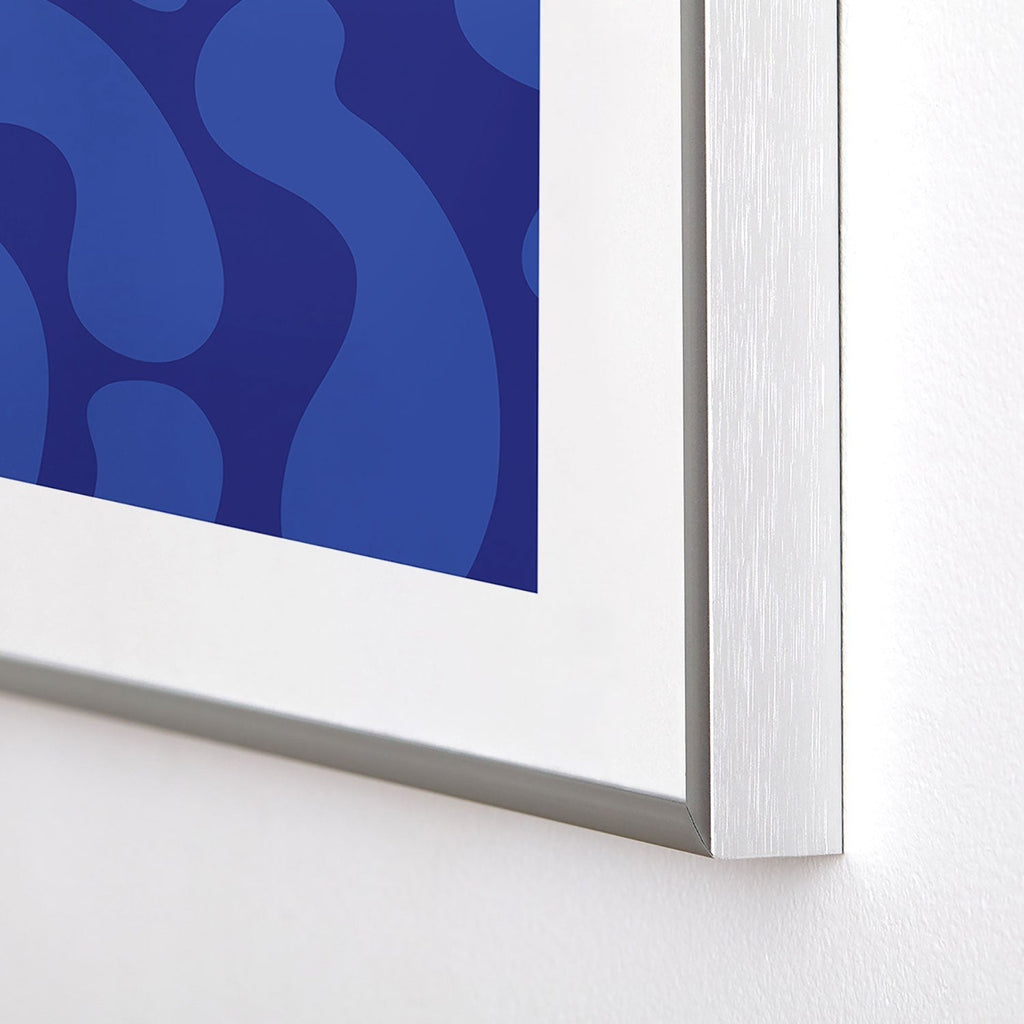 Camilla Foss Blue Pebble Metal Framed Art Print