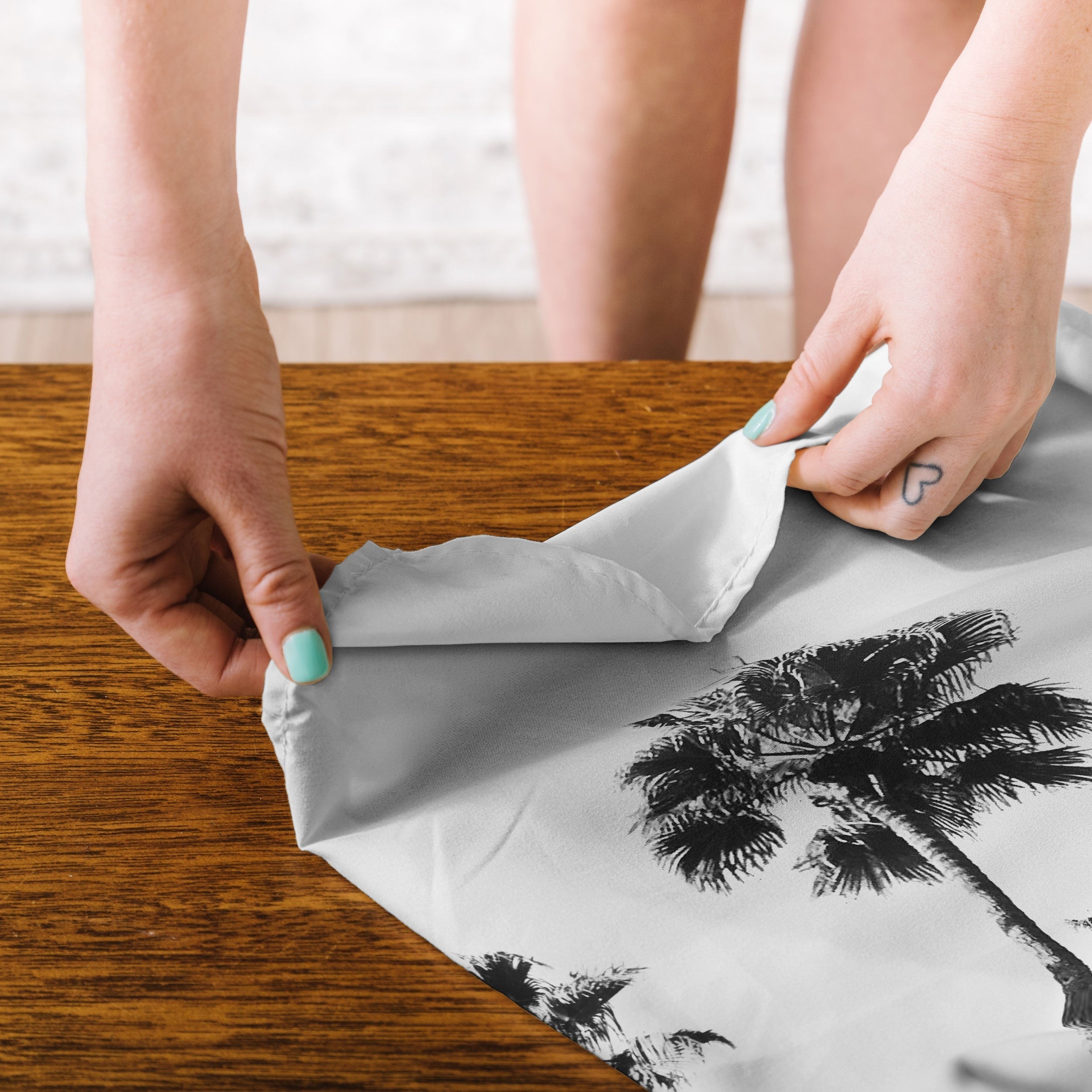 Gal Design Black And White Palms Tapestry