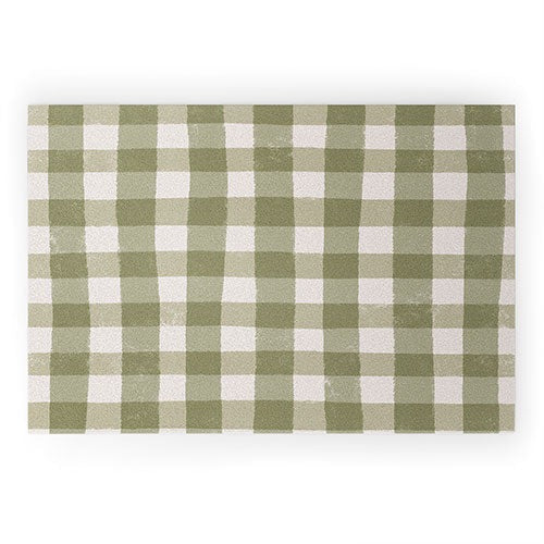 Menina Lisboa Rustic Green Plaid Welcome Mat